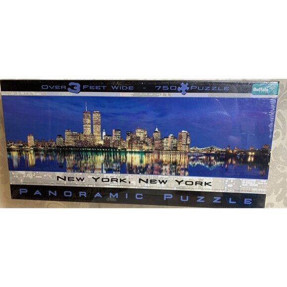 Buffalo Games Other - New York Panoramic BGI Buffalo Games 2000 World Trade Cent 750 Jigsaw Puzzle NIB